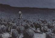 Frederic Remington The Wolves Sniffed Along the Trail (mk43) oil painting picture wholesale